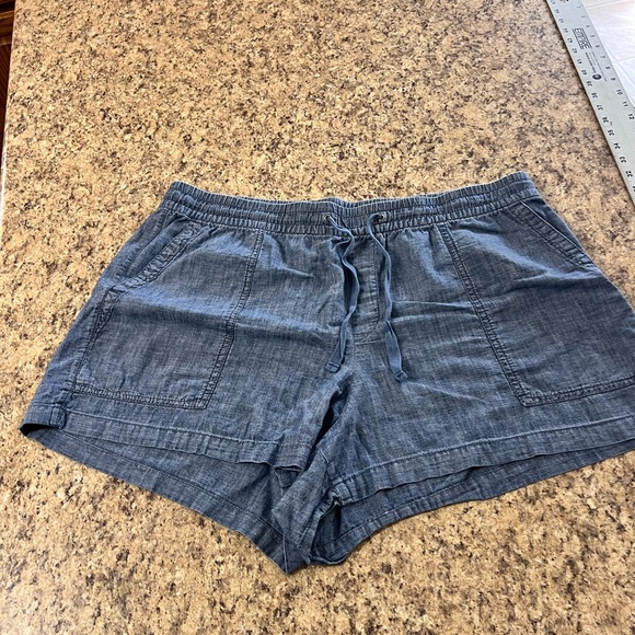 GAP Pants - GAP Chambray Blue elastic Drawstring denim shorts xl Shorts